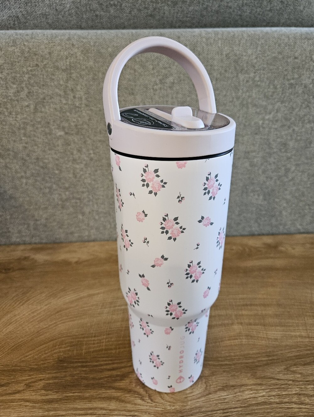 Hydrojug Wild Rose 40 oz Pink Travel Tumbler with Handle NWT
